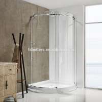 No.1 Top Sell Integrated Arc Big Roller Tempered Glass Hotel Simple Shower Room