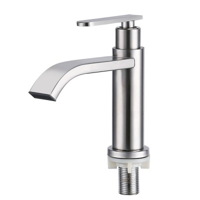 deck mounted single hand service brush nickel 304 stainless steel cold wash hand sink faucet