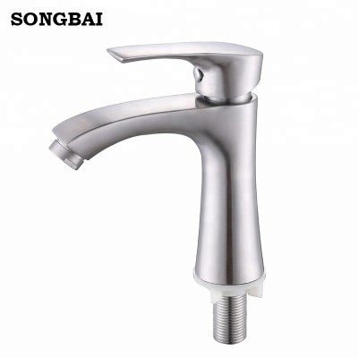 Best price deck mounted single handle polish stainless steel wash basin faucet