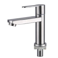 304 stainless steel single cold deck mounted basin faucet