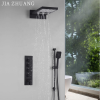 Wall- mounted Thermostatic Rain Shower Faucet Set Hot And Cold Water- saving System Rainfall Hand Shower Head Set