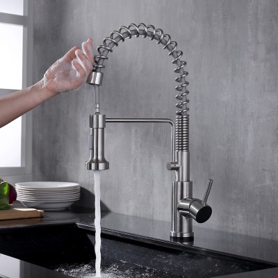 304 Stainless Steel Hot and Cold Water Flexible Hoses for single handle touch sensor pull-down Kitchen Faucet and sink taps