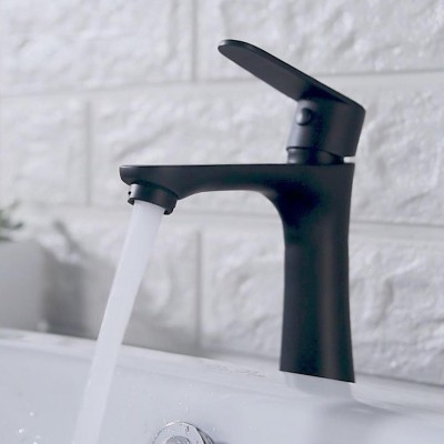 unique stainless steel wash faucet single handle matt black bathroom taps