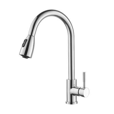 Wholesale Price Single Lever 304 SS Kitchen Sink Tap Faucet With Pull Out Spout