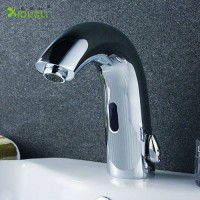 integrated automatic faucet with solenoid valve built in body all in one designing hot and cold water mixing by handle