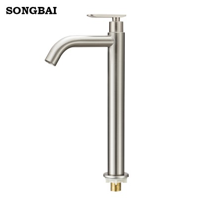 Single Lever Sink Mixer Chrome Plated Deck Mounted Stainless Steel 304 Health Basin Faucet For Toilet Vessell Sink Hospital