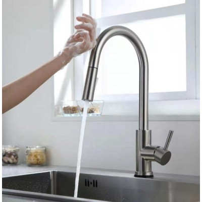 commercial motion sensor touchless pull out kitchen faucets stainless steel kitchen mixer